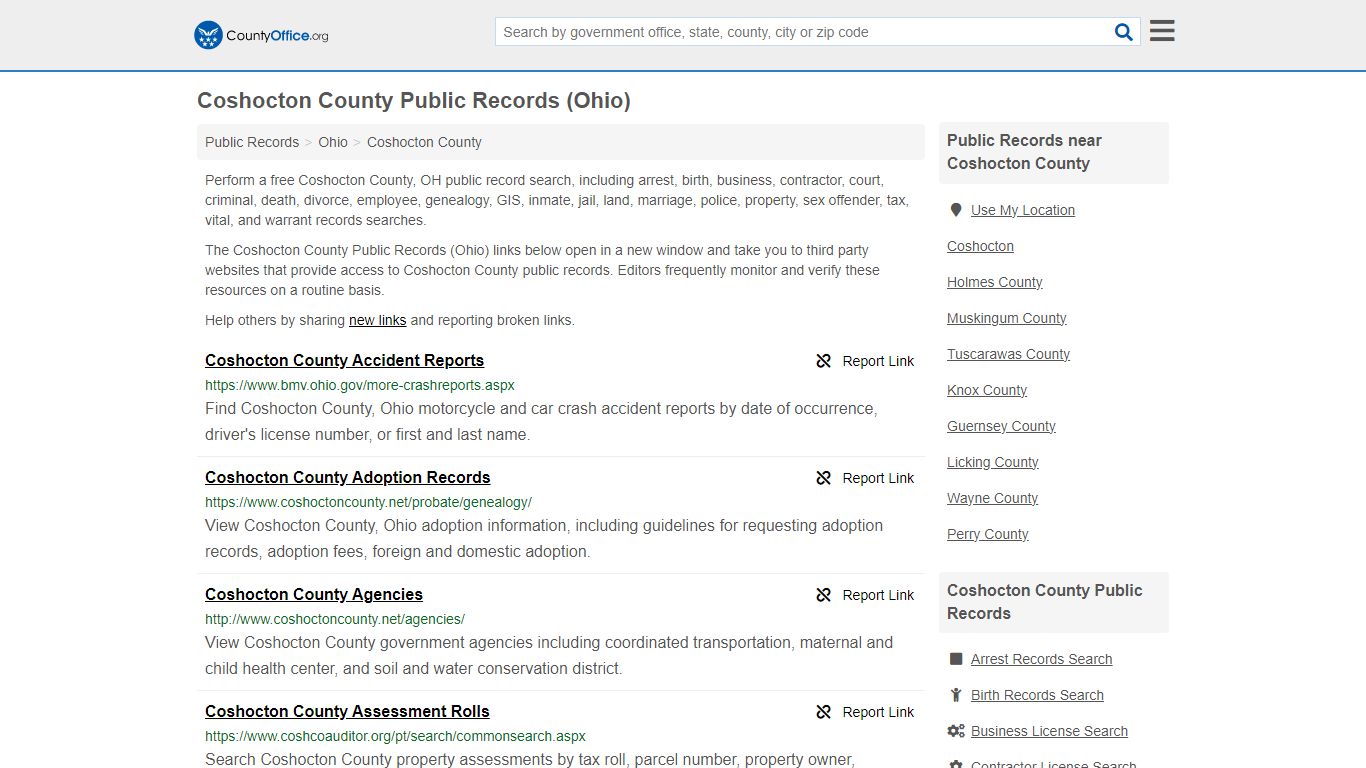 Public Records - Coshocton County, OH (Business, Criminal, GIS ...